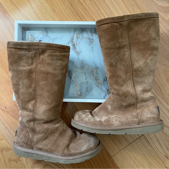 UGG Tall Suede Fur-lined Boots - Picture 11 of 11